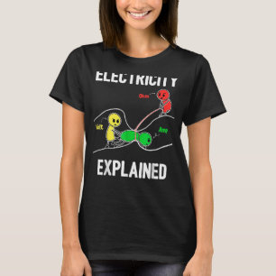 Camiseta Electricidad Explicada Ohm Volt Ampere Electrician