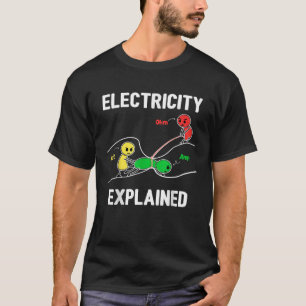 Camiseta Electricidad Explicada Ohm Volt Ampere Electrician