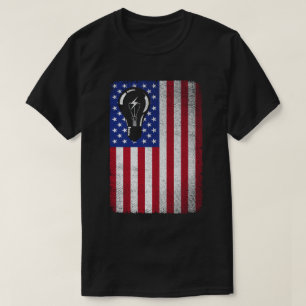 Camiseta Electricidad Patriótica Bandera Estadounidense