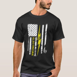 Camiseta Electricidad Patriótica Bandera Estadounidense Wi-