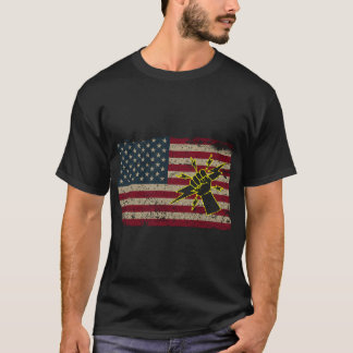 Camiseta Electricidad Patriótica de la Bandera de Estados U