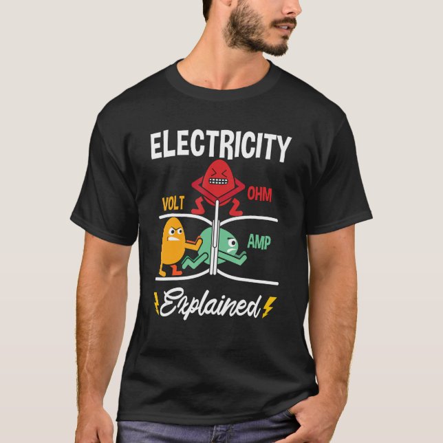 Camiseta Electricidad Volt Ohm Amp Lineman Wireman Electron (Anverso)