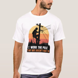 Camiseta Electricista Antiguo Trabaja El Proveedor De La Fa