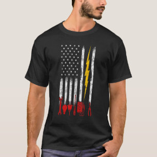 Camiseta Electricista Bandera De Ee. UU. Herramientas Para