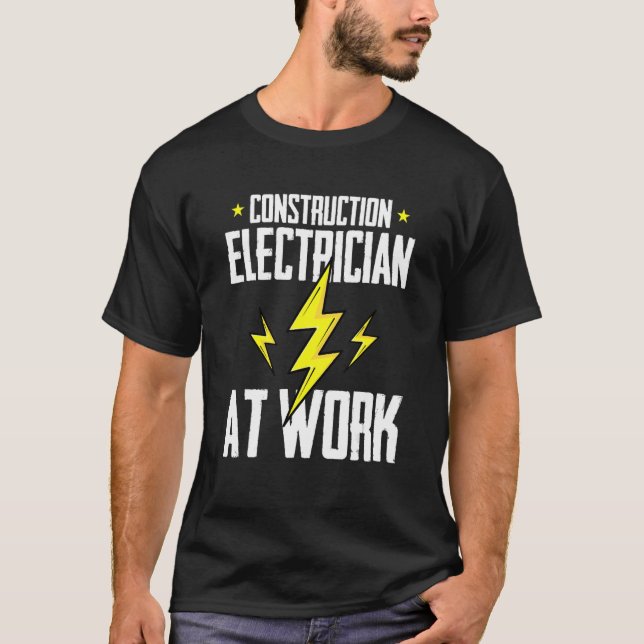 Camiseta Electricista De Construcción En La Ele De Construc (Anverso)