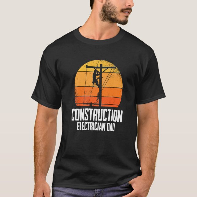 Camiseta Electricista de Construcción Papá Eléctrico (Anverso)