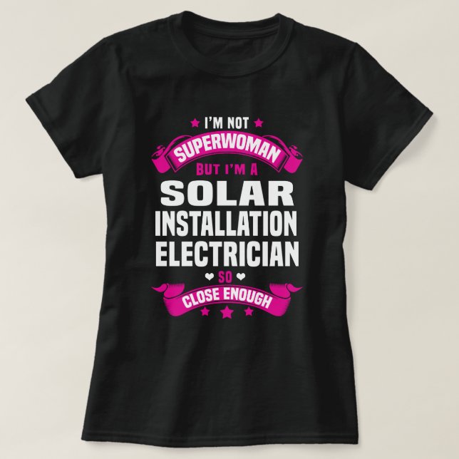 Camiseta Electricista de instalación solar (Diseño del anverso)