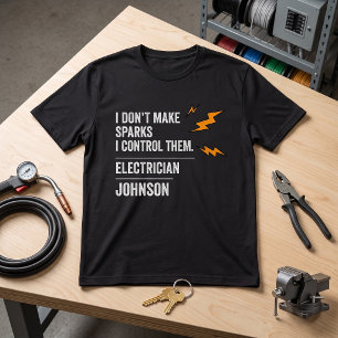 Camiseta Electricista Divertido No Hago Chispas Las Control