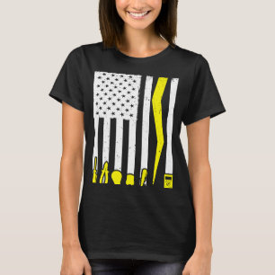 Camiseta Electricista eléctrico de bandera estadounidense