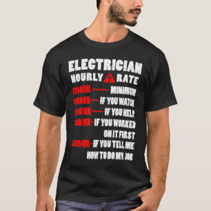 Camiseta Electricista Eléctrico De Tarifa Horaria Eléctrica