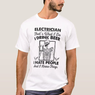 Camiseta Electricista es lo que bebo cerveza que odio P