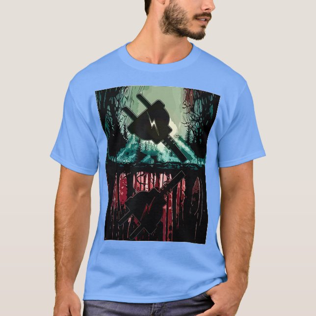 Camiseta Electricista estético de selva de época (Anverso)