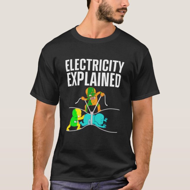 Camiseta Electricista Gracioso Para Hombres Motor De Electr (Anverso)