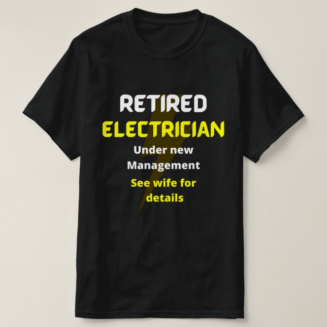 Camiseta Electricista jubilado amarillo Gracioso regalo de  (Diseño del anverso)