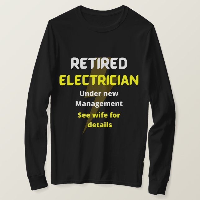 Camiseta Electricista jubilado amarillo Gracioso regalo de  (Anverso del diseño)
