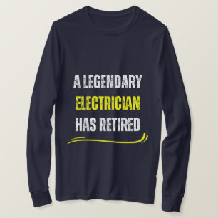 Camiseta Electricista jubilado amarillo Gracioso texto de r