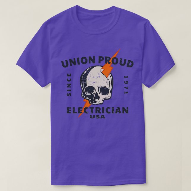 Camiseta Electricista Orgulloso Desde 1971 (Diseño del anverso)