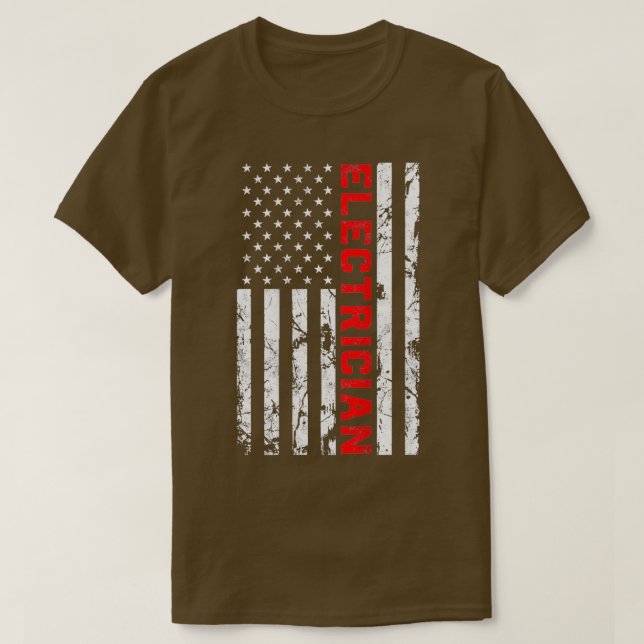 Camiseta Electricista Patriótico Estadounidense Bandera Elé (Diseño del anverso)
