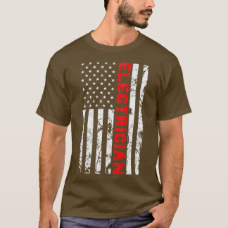 Camiseta Electricista Patriótico Estadounidense Bandera Elé