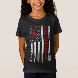 Camiseta Electricista Patriótico Estadounidense Bandera Ele