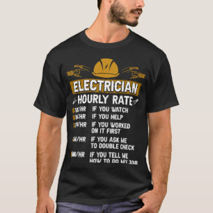 Camiseta Electricista por hora Lineman para Electricistas