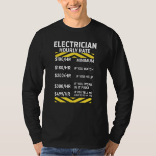 Camiseta Electricista por hora Lineman Retro Electricista