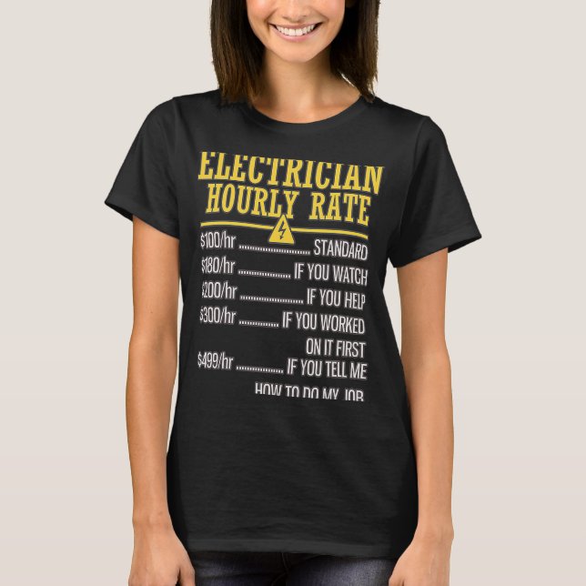 Camiseta Electricista por hora Lineman Retro Electricista (Anverso)