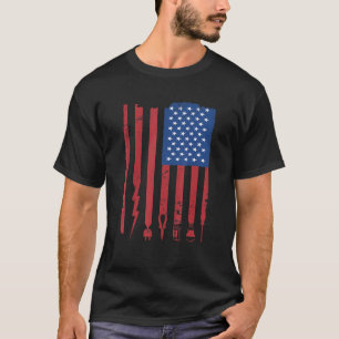 Camiseta Electricistas de la bandera de EE.UU. Herramientas