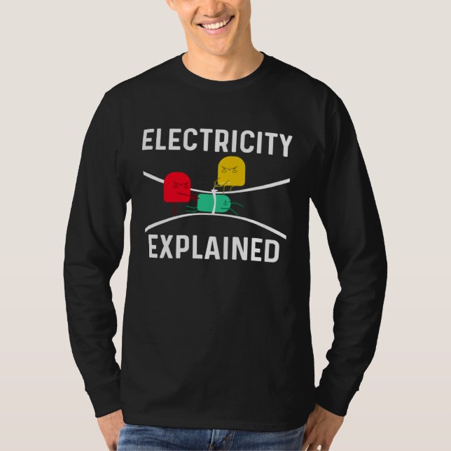 Camiseta Electricity Explained Electrical Engineer Lineman  (Anverso)