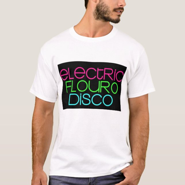 Camiseta eléctrico-fluoro-disco (Anverso)