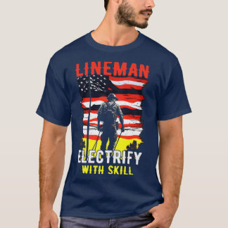Camiseta electrificación de los hombres de línea con habili