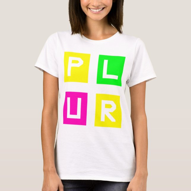 Camiseta Electro de la Casa de Música Plur Neon Edc Edm (Anverso)