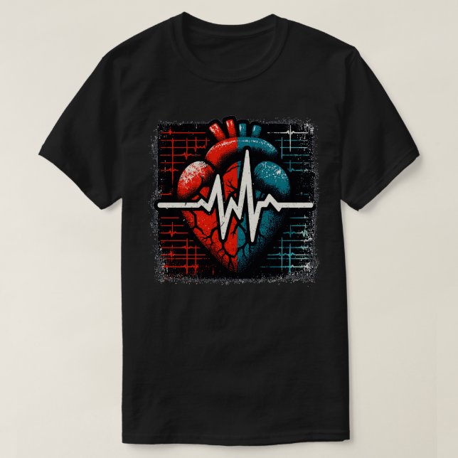Camiseta Electrocardiograma cardíaco (Diseño del anverso)