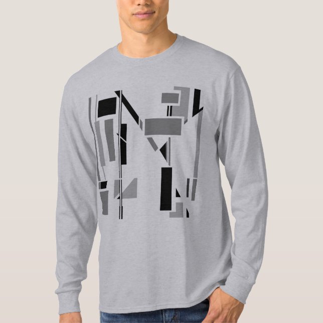 Camiseta Electrodos Gris Negros Abstracto Geométrico Suroes (Anverso)