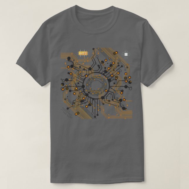 Camiseta Electronic Circuit Round Design (Diseño del anverso)