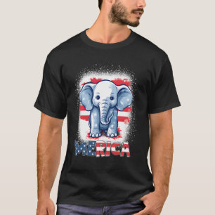 Camiseta Elefante 4 De Julio Bandera Patriótica De Estados 