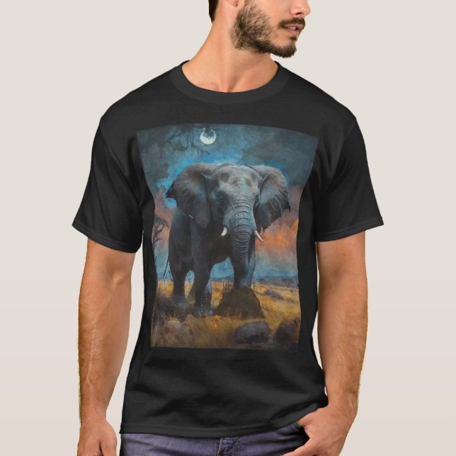 Camiseta Elefante africano al atardecer (Anverso)