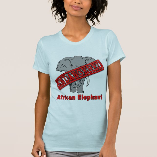 Camiseta Elefante africano animal en peligro (Anverso)