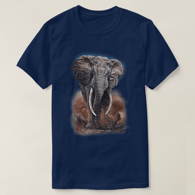 Camiseta Elefante africano de los hombres de montaña (Diseño del anverso)