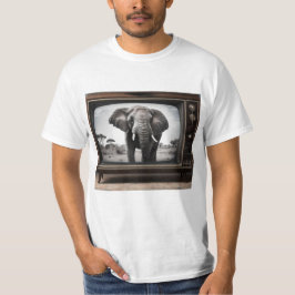 Camiseta Elefante Africano En Televisión Análogo,
