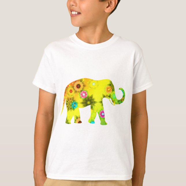 Camiseta Elefante africano floral (Anverso)