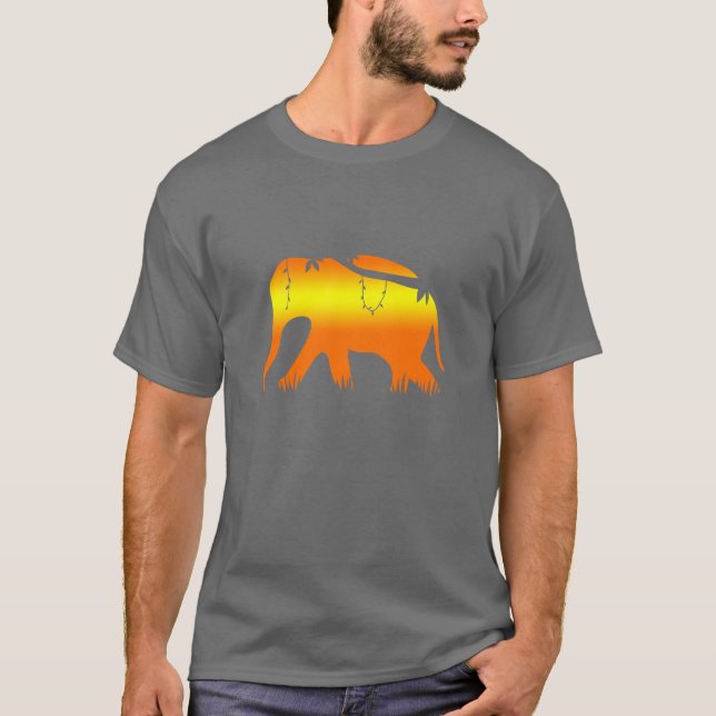 Camiseta Elefante africano que camina en el amanecer (Anverso)