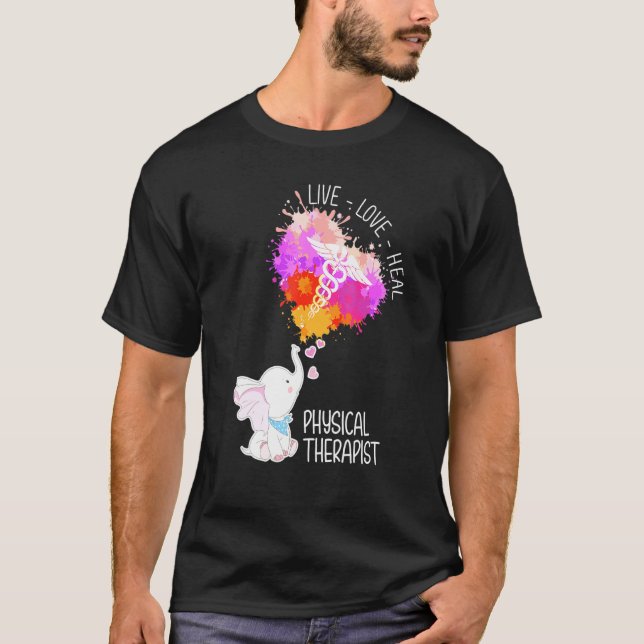 Camiseta Elefante Amor Vivo Salud Física Terapia Física (Anverso)