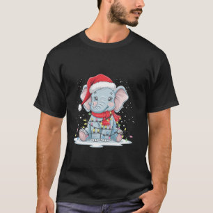 Camiseta Elefante Árbol de Navidad enciende elefante dulce