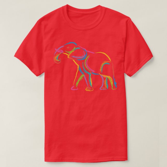 Camiseta Elefante arcoiris (Diseño del anverso)