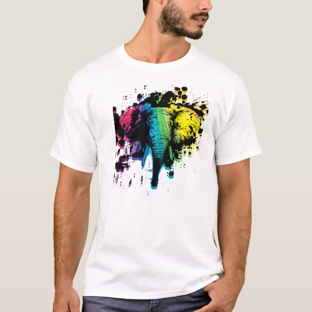 Camiseta Elefante arcoiris (Anverso)