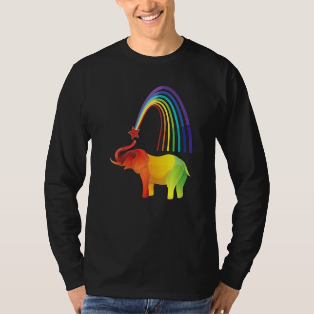 Camiseta Elefante Arcoiris África India Safari Wi (Anverso)