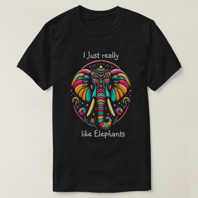 Camiseta Elefante armonioso Me gusta mucho el elefante (Diseño del anverso)