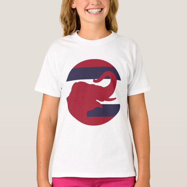 Camiseta Elefante asiático Bandera nacional tailandesa (Anverso)
