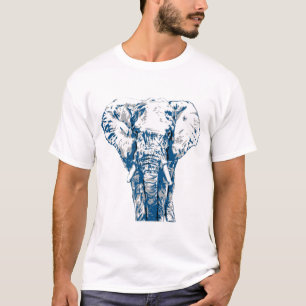 Camiseta Elefante Azul - Estilo de arte pop y Posterización
